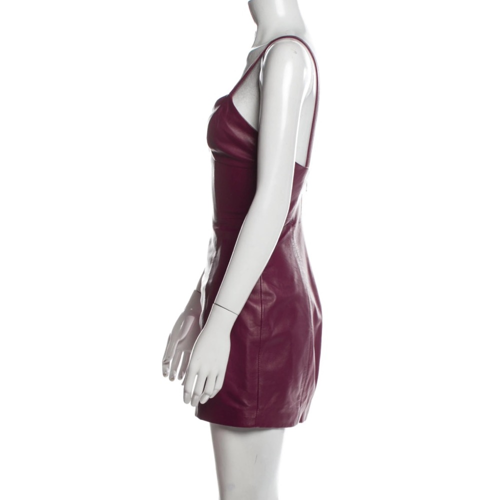 Fleur du mal Bordeaux Lamb Leather Mini Dress - Picture 4 of 13